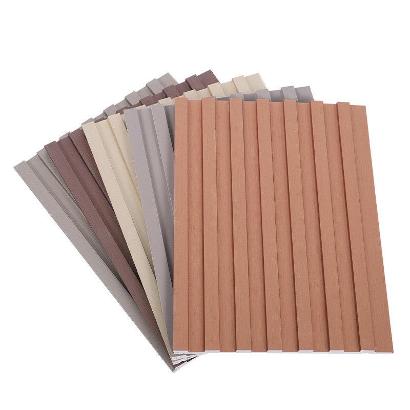 wholesale plastic fluted slat decoration 3d tv wall boards wps wall panel luxury plastic wood wooden panels