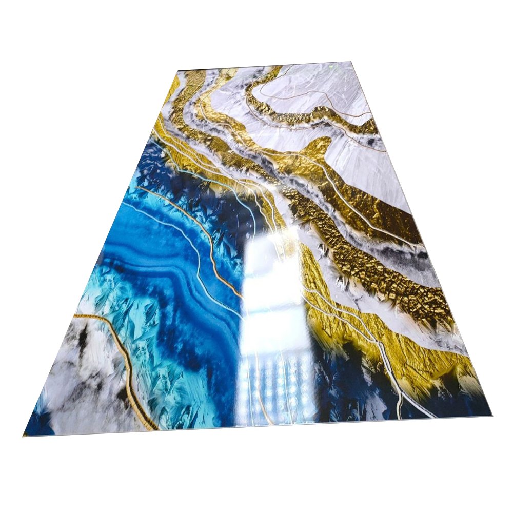 Beautiful 3D Printing UV Marble Wall Panel Board Pvc UV Cured Painted Marble Sheet For Hotel Apartment KTV