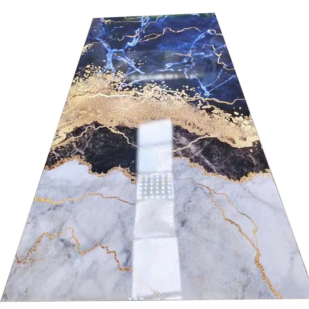 Beautiful 3D Printing UV Marble Wall Panel Board Pvc UV Cured Painted Marble Sheet For Hotel Apartment KTV
