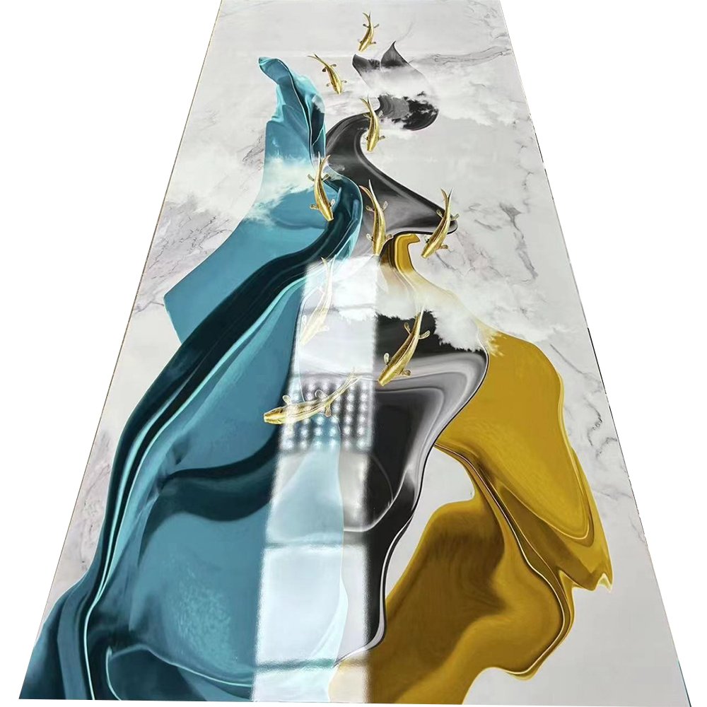 Beautiful 3D Printing UV Marble Wall Panel Board Pvc UV Cured Painted Marble Sheet For Hotel Apartment KTV