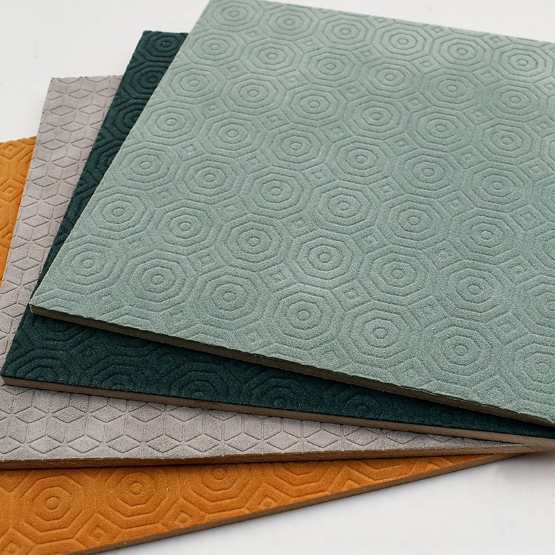Modern Striped Bamboo Charcoal Fiber WPC Leather Wall Panels Waterproof Soundproof Fireproof Metal Surface Home Commercial Use