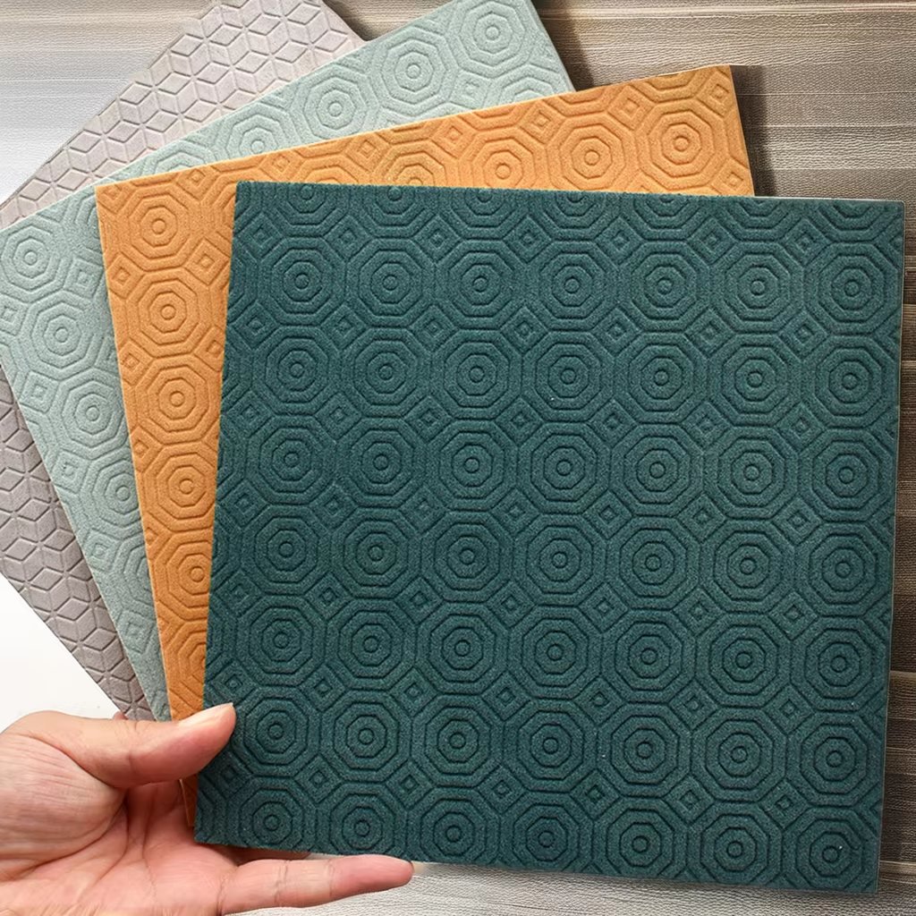 Modern Striped Bamboo Charcoal Fiber WPC Leather Wall Panels Waterproof Soundproof Fireproof Metal Surface Home Commercial Use