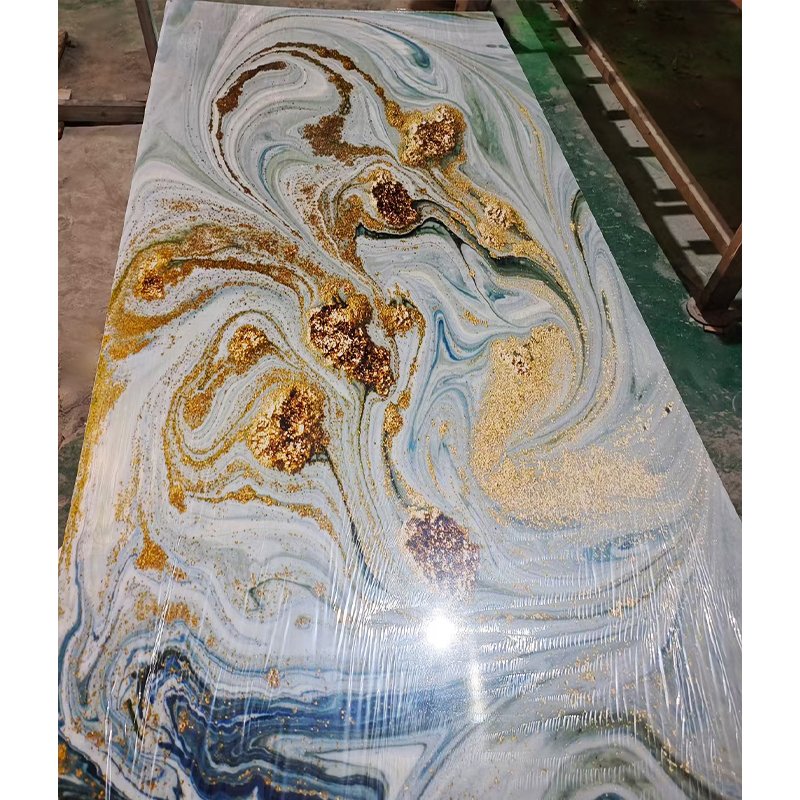 Waterproof Fireproof bamboo wood veneer panels UV board wall panel interior decoration wall cladding PVC board marble panel