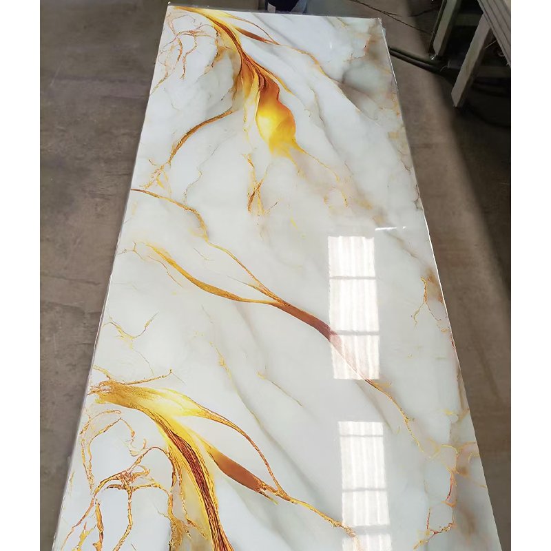 Waterproof Fireproof bamboo wood veneer panels UV board wall panel interior decoration wall cladding PVC board marble panel