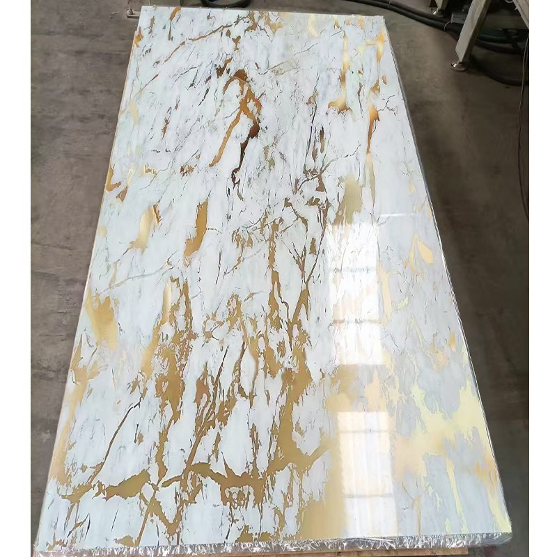 Waterproof Fireproof bamboo wood veneer panels UV board wall panel interior decoration wall cladding PVC board marble panel