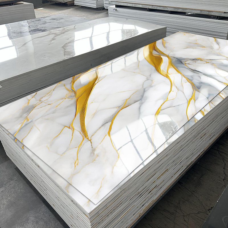 JSXH 3D PVC Wall Covering Board for Hotel Decor New Ceiling Panel 3mm UV Marble Sheet