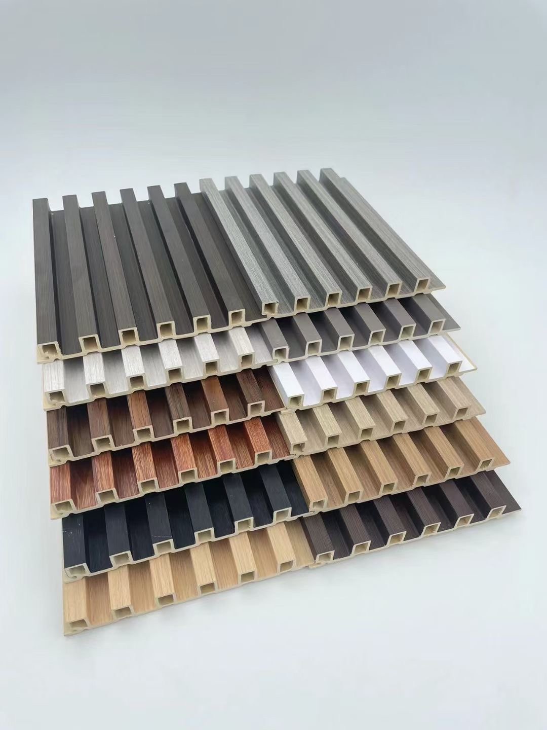 Fashion Hot Selling PVC Coated Waterproof Wpc Wall Panel Composite Wpc Wall Cladding Fluted Panel Wpc