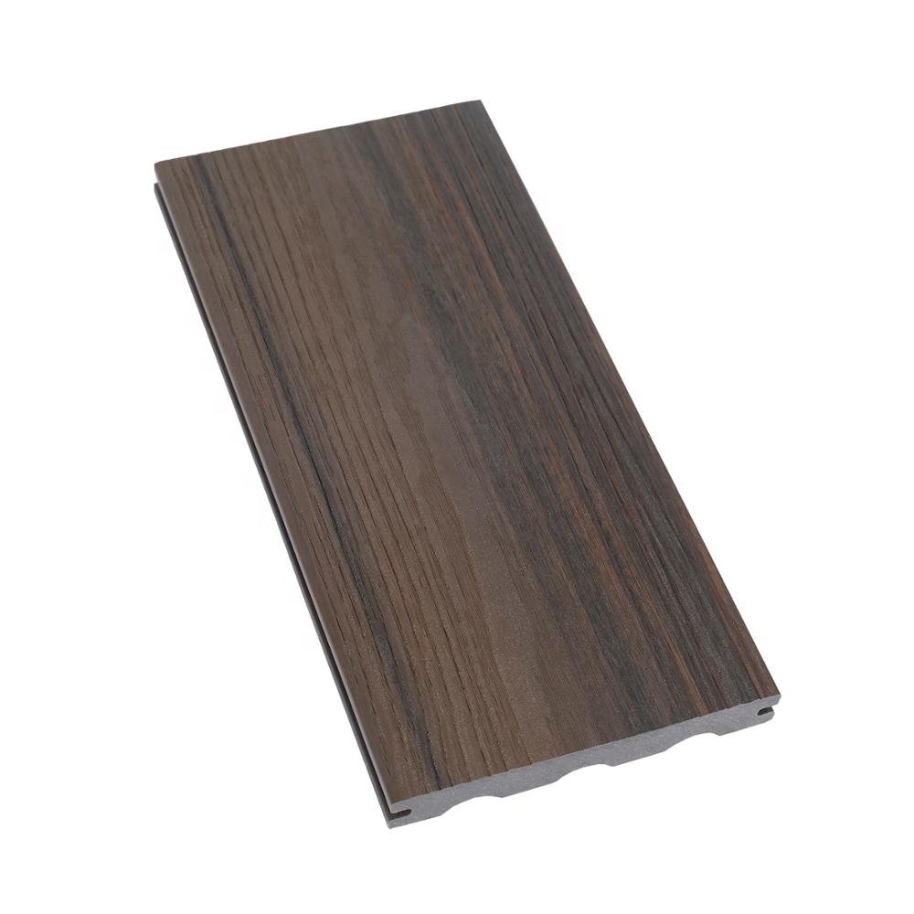 M shape half solid Co-extrusion PE shield Wooden grain surface deep embossing anti-rotten wpc outdoor deck composite floor board