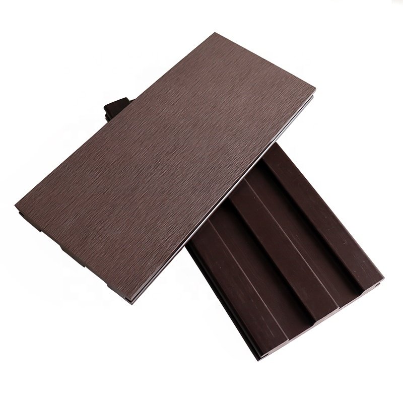 M shape half solid Co-extrusion PE shield Wooden grain surface deep embossing anti-rotten wpc outdoor deck composite floor board