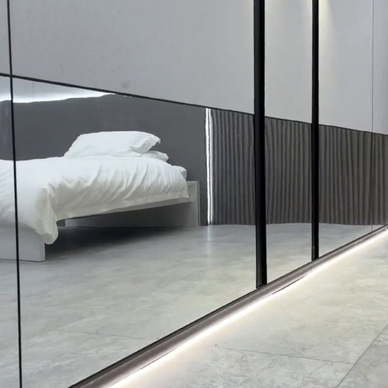China Aveeno Laminated Color Interior Decoration Reflective Mirror Wall Panel Black Bamboo Charcoal Mirror Wall Board