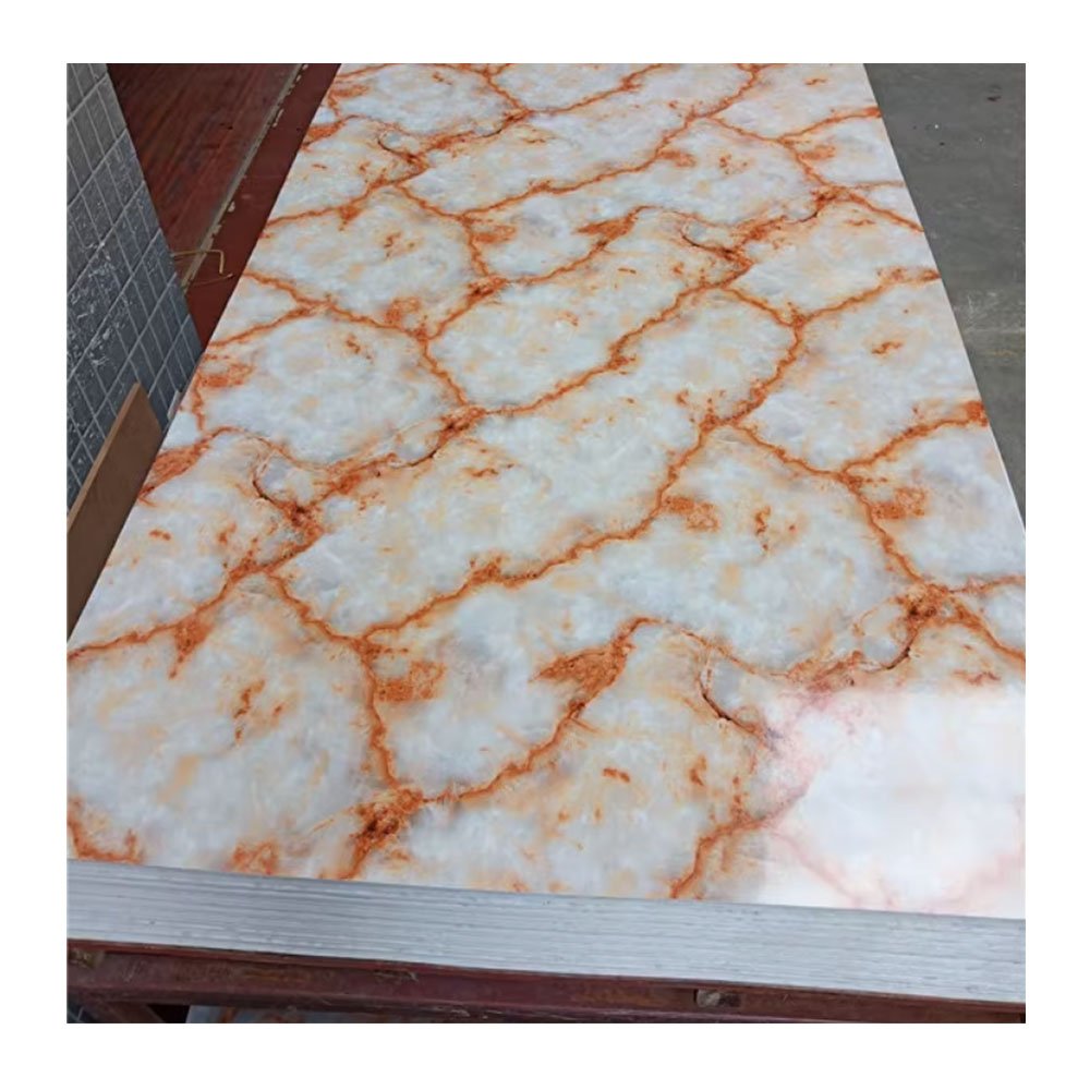 JINXING Cheap Price 3D Wall Decor UV Wall Panel Waterproof PVC Faux Replacement Wall Board For Living Room 1220*2440 3mm 2mm