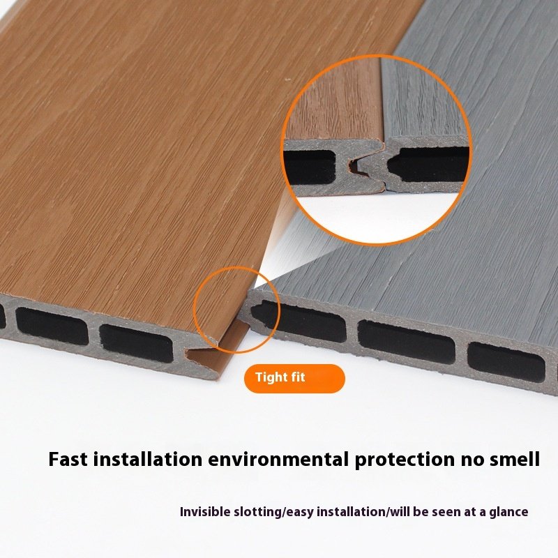 Second-Generation Co-Extruded WPC Fence Board Factory Direct Supply Outdoor Wood-Plastic Wall Partition House Courtyard Outdoor
