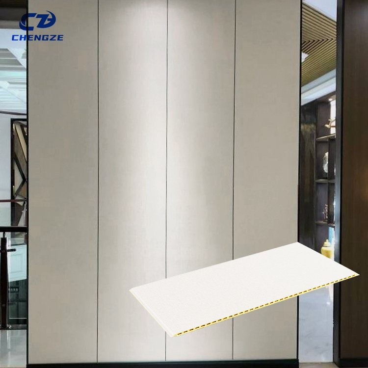 Top Sell Quality wall sheet moisture proof waterproof interior decorative Board pvc Bamboo fiber WPC Integrated wall panels