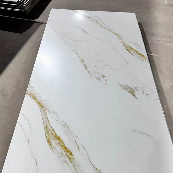 cheapest alternative marble laminated uv pvc marble sheet uv board for TV wall