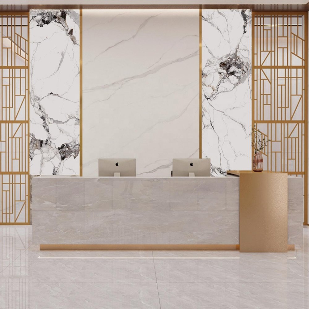 Kasaro Home Decoration Fiber Board UV PVC Nets Wall Panels Sheet Waterproof UV Marble Panel For Indoor Decor