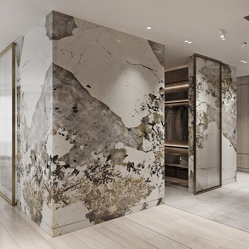 High-end Marble Connect Pattern Wall Board Highlight Decorative WPC Wall Panel