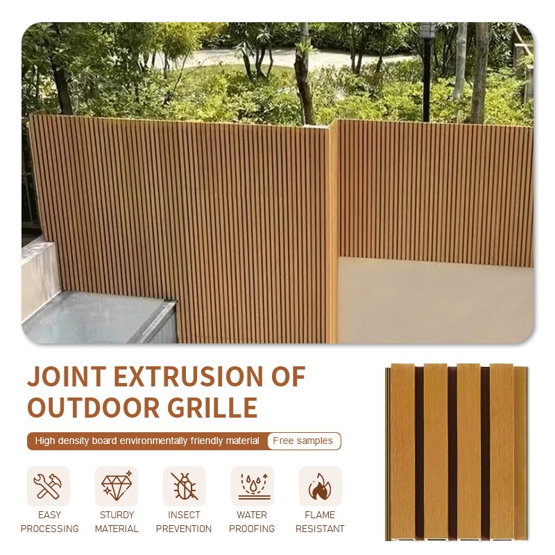 Factory Price Outdoor Co Extrusion Decorative Board Louvers Facade Panel Wood Plastic Composite Wpc Great Wall Cladding Panel