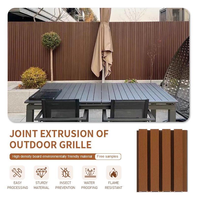 Factory Price Outdoor Co Extrusion Decorative Board Louvers Facade Panel Wood Plastic Composite Wpc Great Wall Cladding Panel