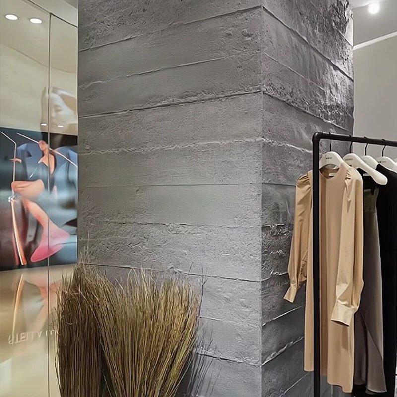 Custom Color Natural Stone Texture Decoration Cement Wall Tiles Interior Exterior 4mm Flexible MCM Soft Concrete Wall Panel