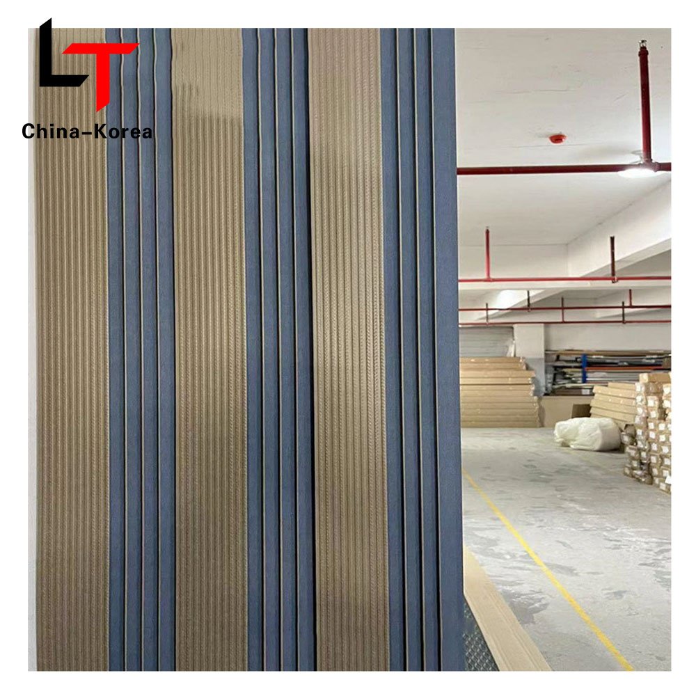 LT Factory Prices Alternative PS WPC fluted wall panels Wooden Cladding Solid foam 3d Slat Wall Board For Hotel