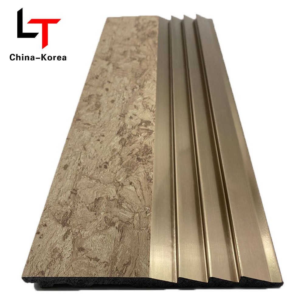 LT Factory Prices Alternative PS WPC fluted wall panels Wooden Cladding Solid foam 3d Slat Wall Board For Hotel