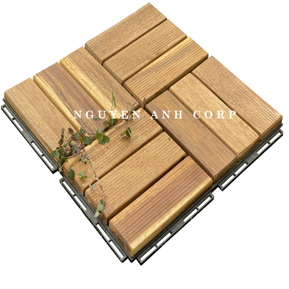 Wooden Plastic Composite Plank WPC Deck Tiles Board For Patio Garden Swimming Walkway Roof