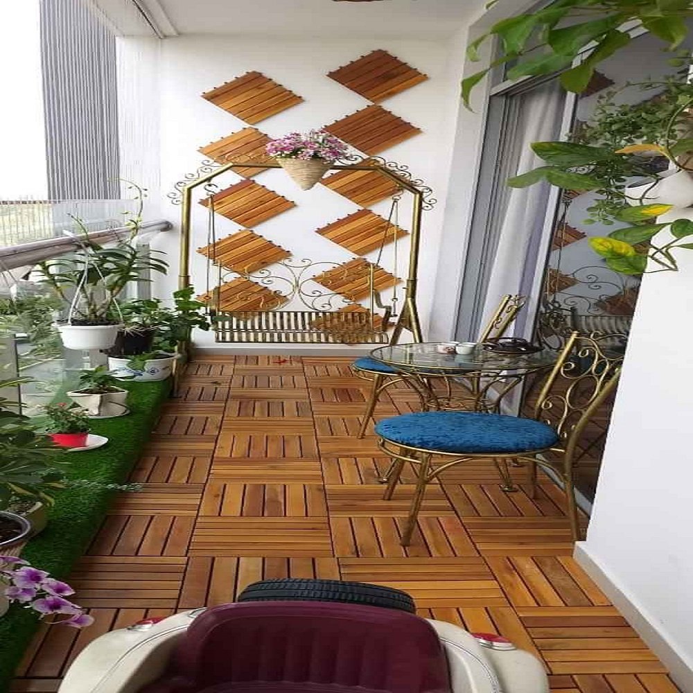 Wooden Plastic Composite Plank WPC Deck Tiles Board For Patio Garden Swimming Walkway Roof