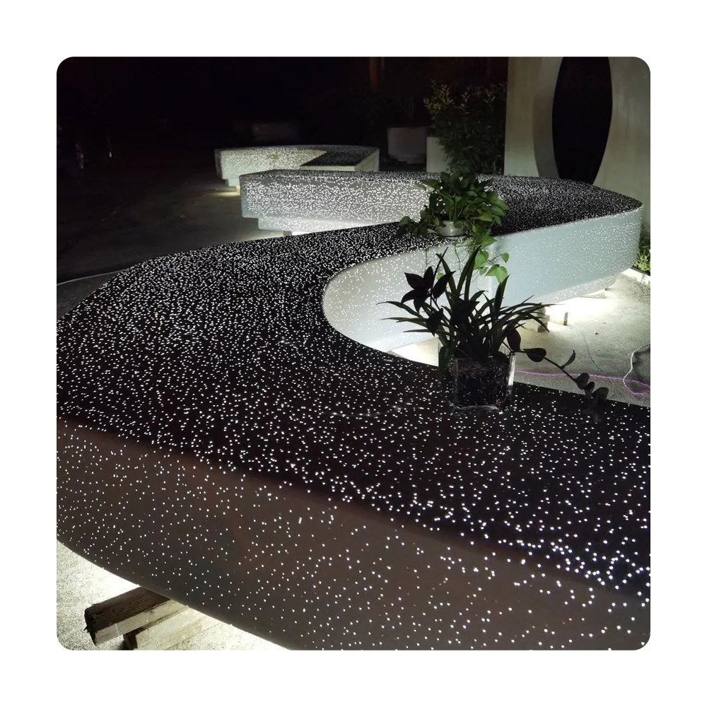 Customized Factory Price Transparent Concrete Panel Board Optic Fiber Cement Board Bars Clubs Plaza Parks Benches Flower Pond