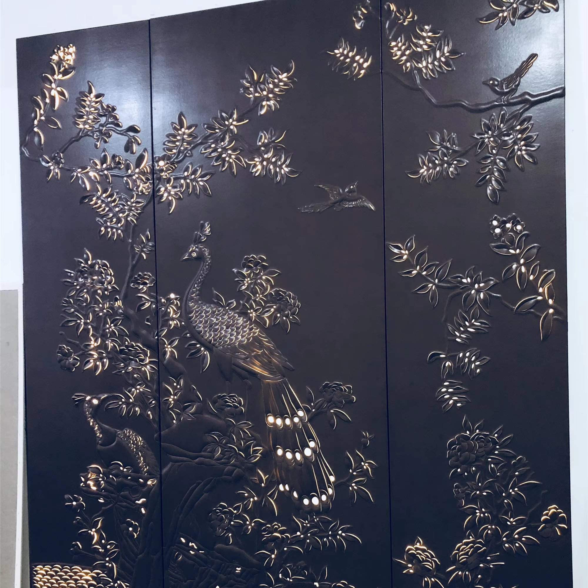 Custom 3D Carving Process Background Wall Panel Modern Design Style Embroidery Board for Living Room Made of Leather Villas
