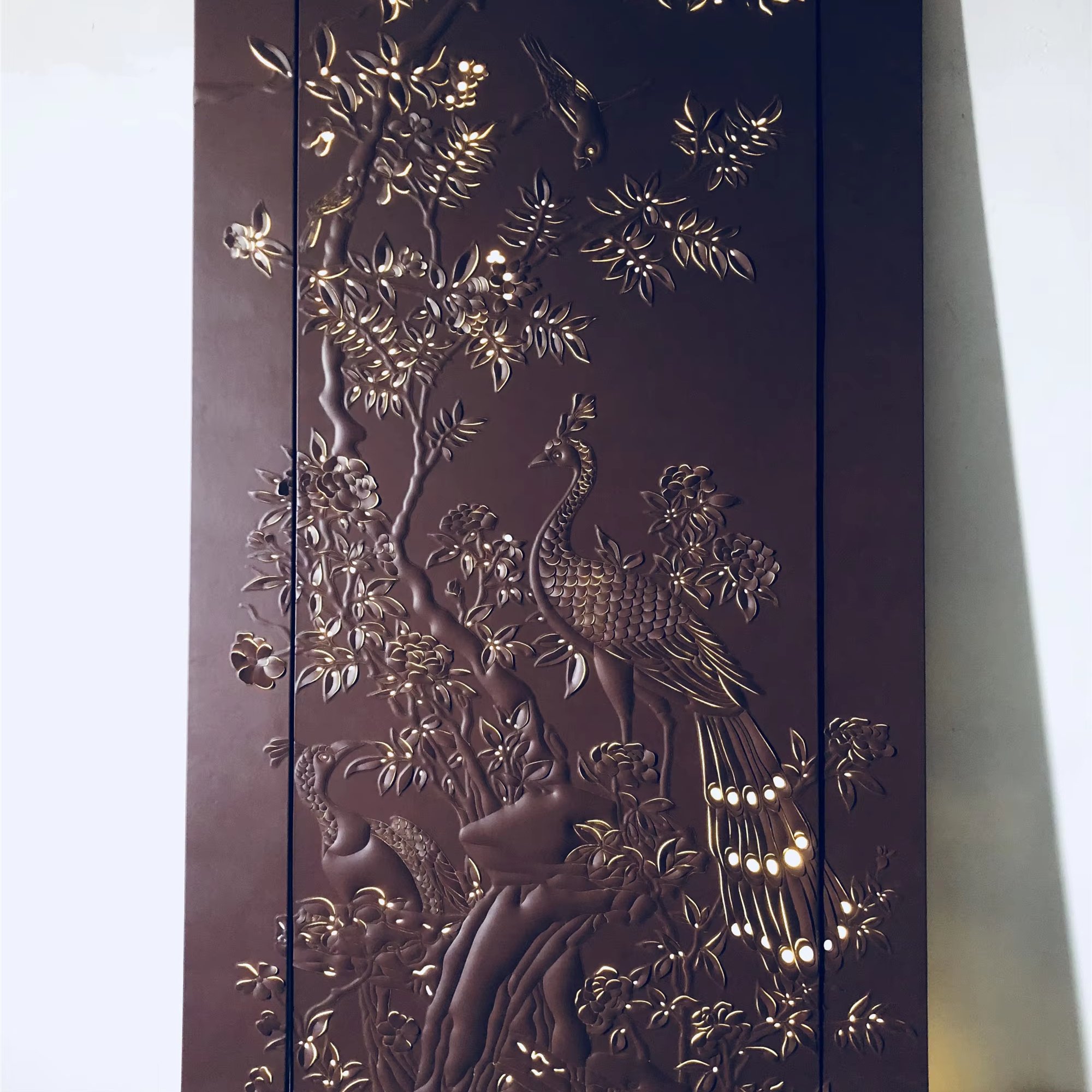 Custom 3D Carving Process Background Wall Panel Modern Design Style Embroidery Board for Living Room Made of Leather Villas