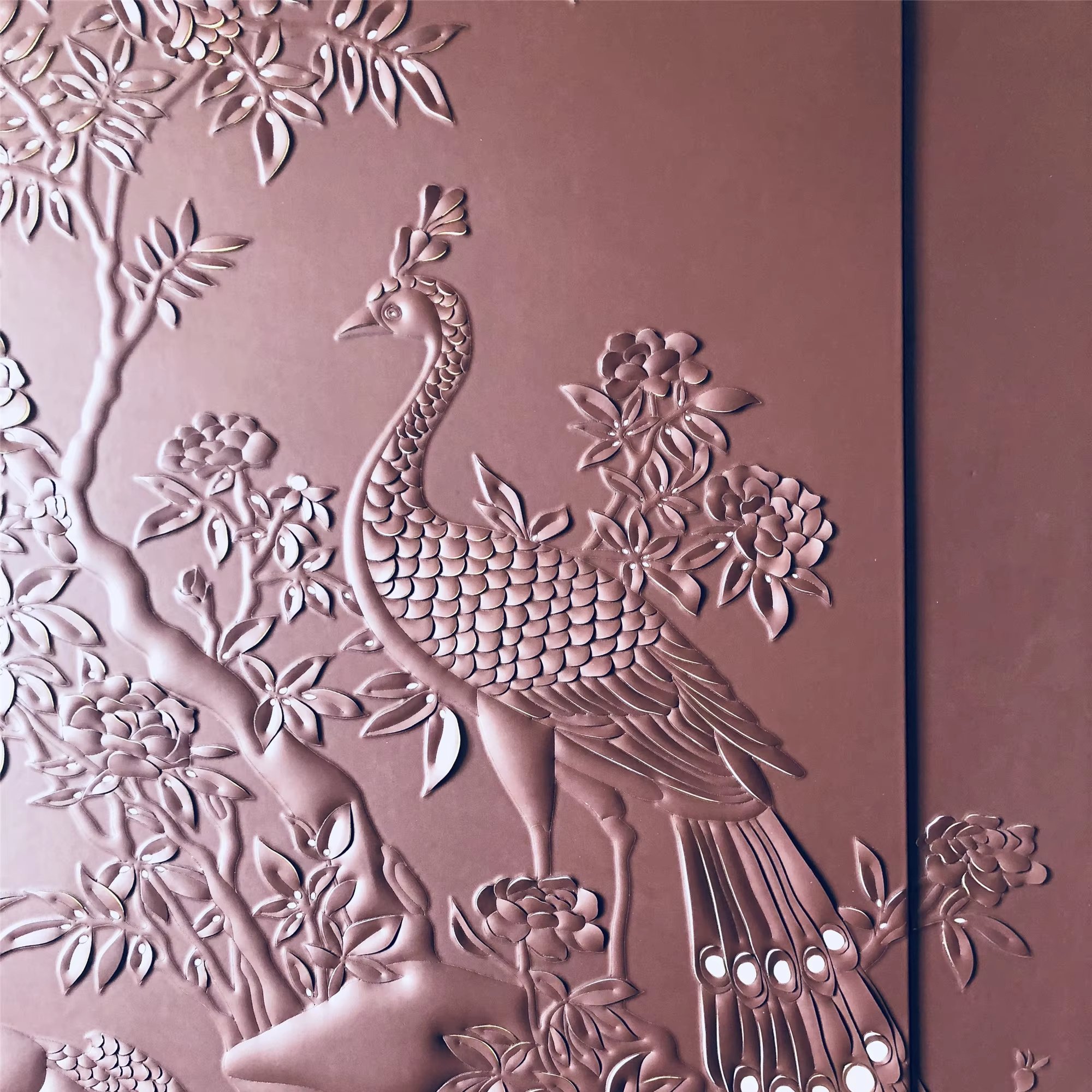 Custom 3D Carving Process Background Wall Panel Modern Design Style Embroidery Board for Living Room Made of Leather Villas