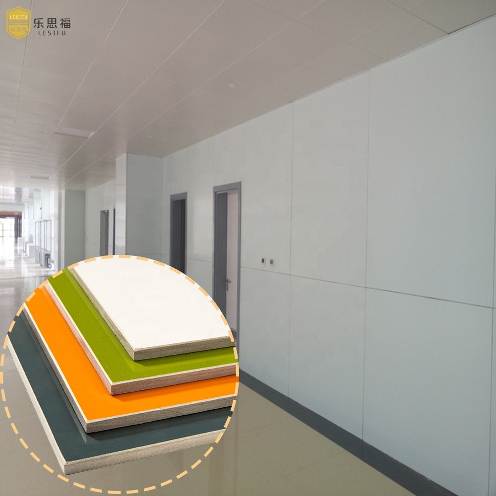 LESIFU Modern Anti-Bacterial White HPL Fibre Cement Board Interior Fireproof Decorative Wall Panel for Household & Hospital Use