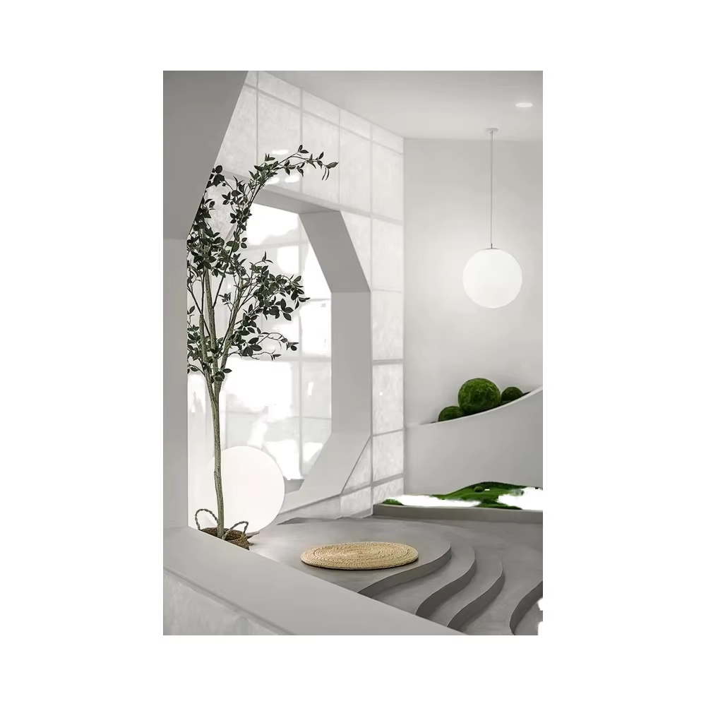 Modern Premium Resin Ice Crack Board Botanical Pattern Amber Cloud Lighting Box Heat Insulation
