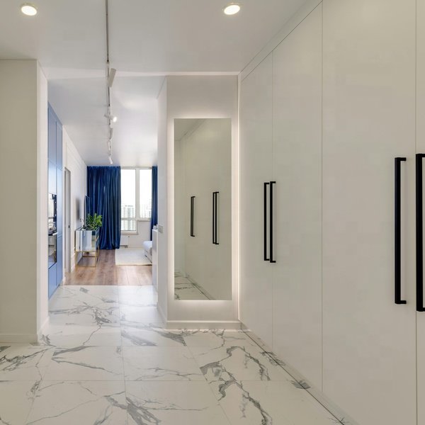 HANNA brand grey matte PETG composite moisture resistant particleboard interior wardrobe cabinet door panels ENF E0 1220*2745