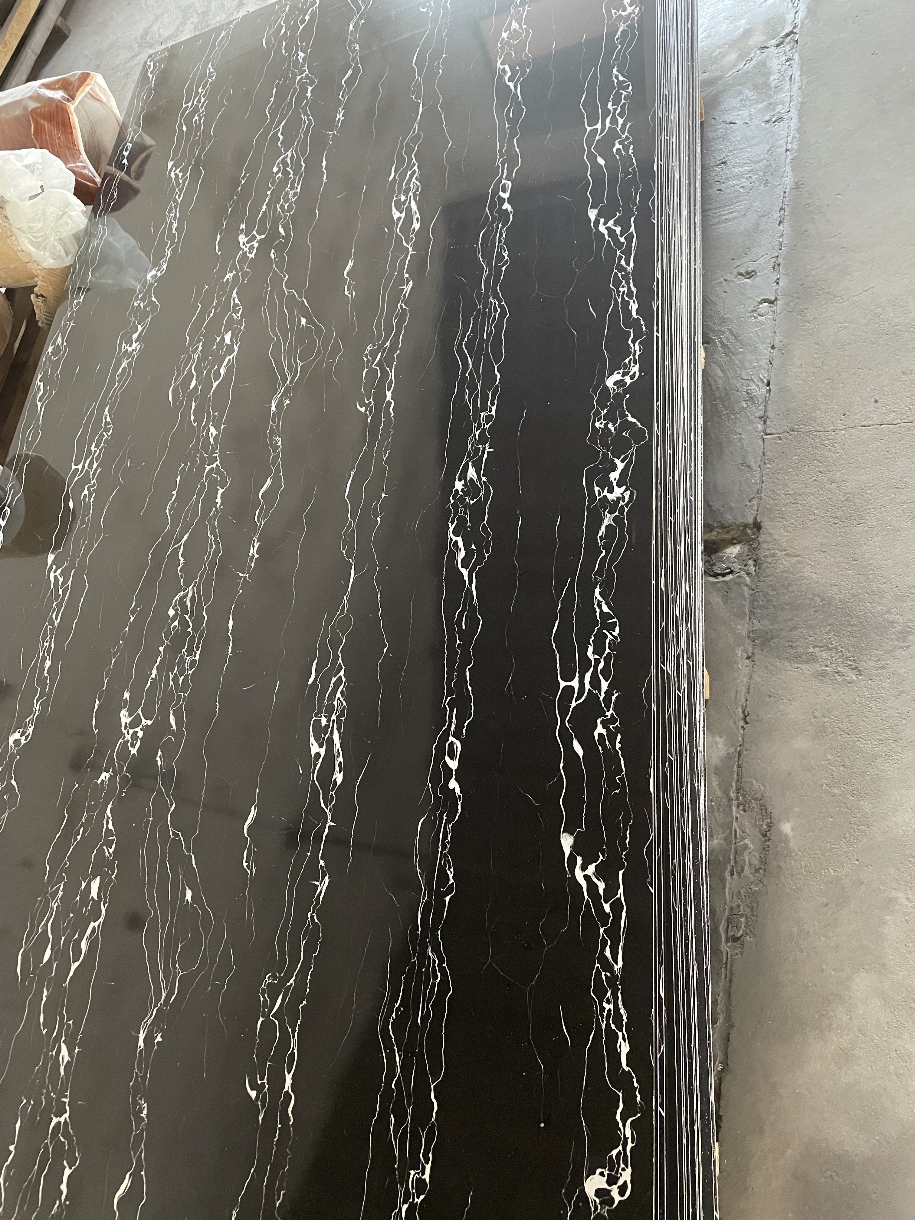 3x1220x2440mm Waterproof wall decor plastic sheet 4x8 PVC UV Marble Sheet Board