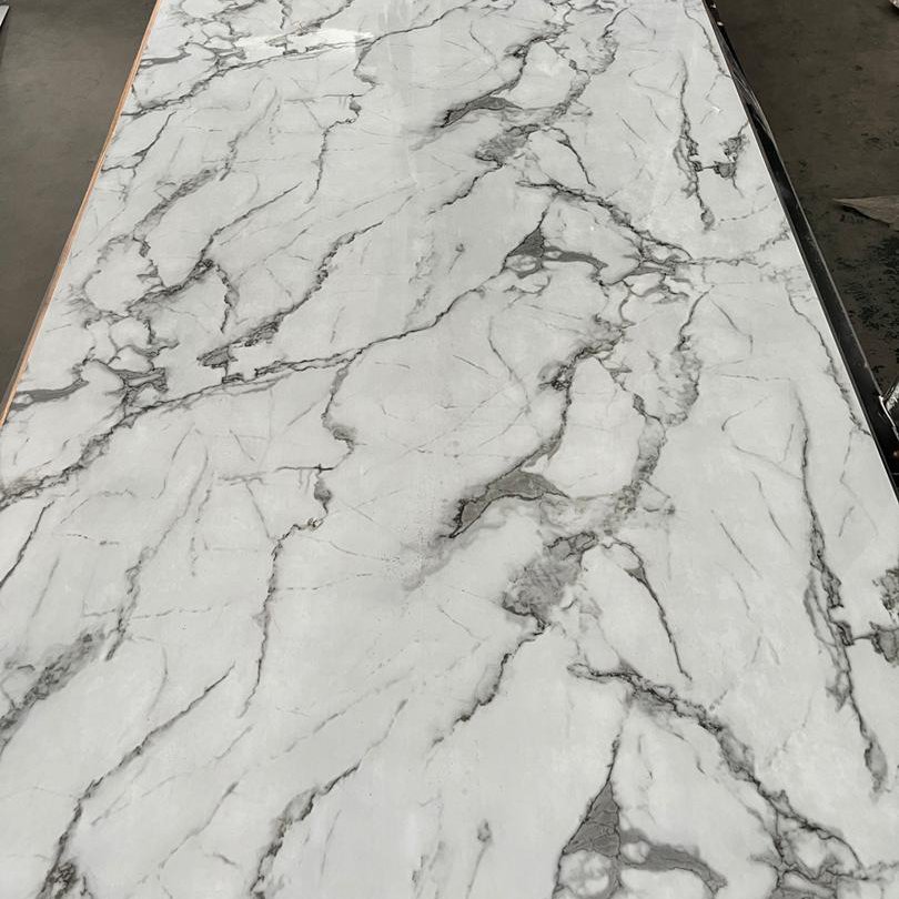 3x1220x2440mm Waterproof wall decor plastic sheet 4x8 PVC UV Marble Sheet Board