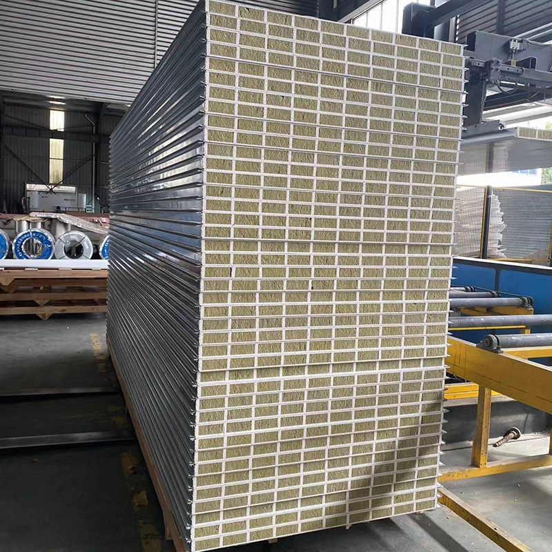 Acoustic Sandwich Board with Glass Wool Core Rock Wool Wall Panel Fireproof and Fire Seal Rock Wool Product