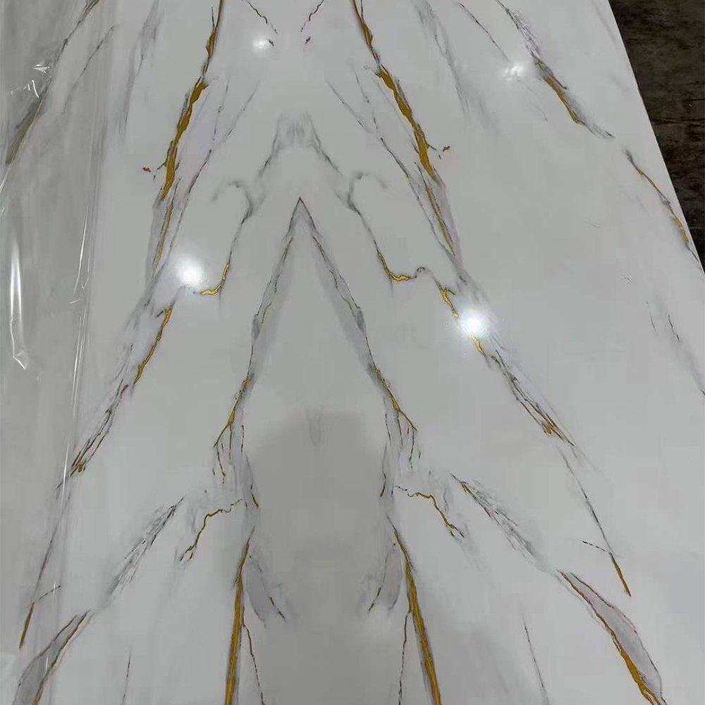 Bingjie Modern Waterproof UV Marble Board PVC Wall Panel for Hotels and Offices Wood Core Panel