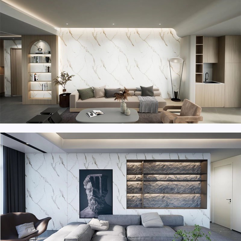 Decorative Marble Bamboo Charcoal Interior Room Decoration Adhesive Wall Panel Bamboo Charcoal Board For Home Wall Decoration
