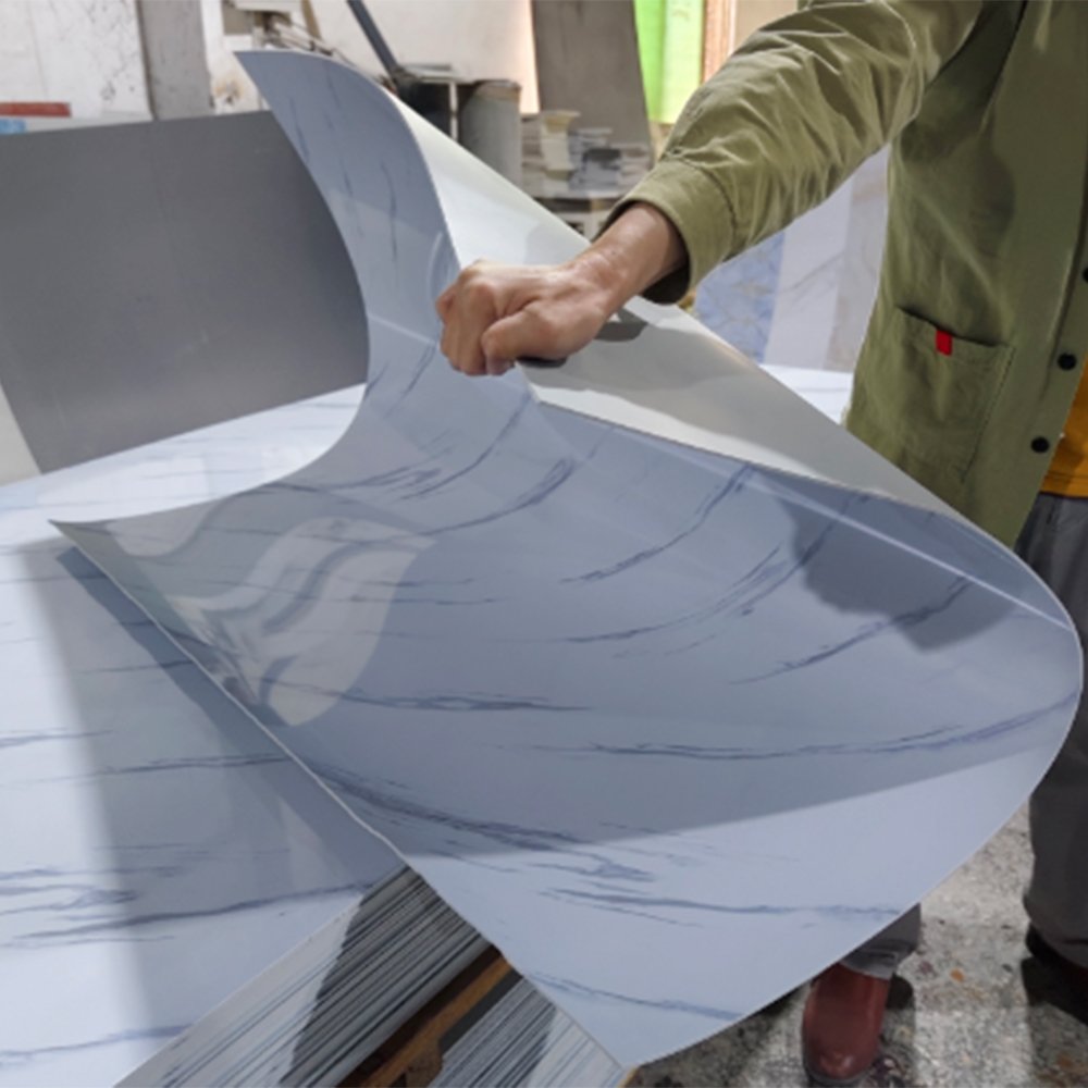 High Glossy Flexible PVC Marble Sheet UV Marble For Indoor Marble Wall Decoration Panel