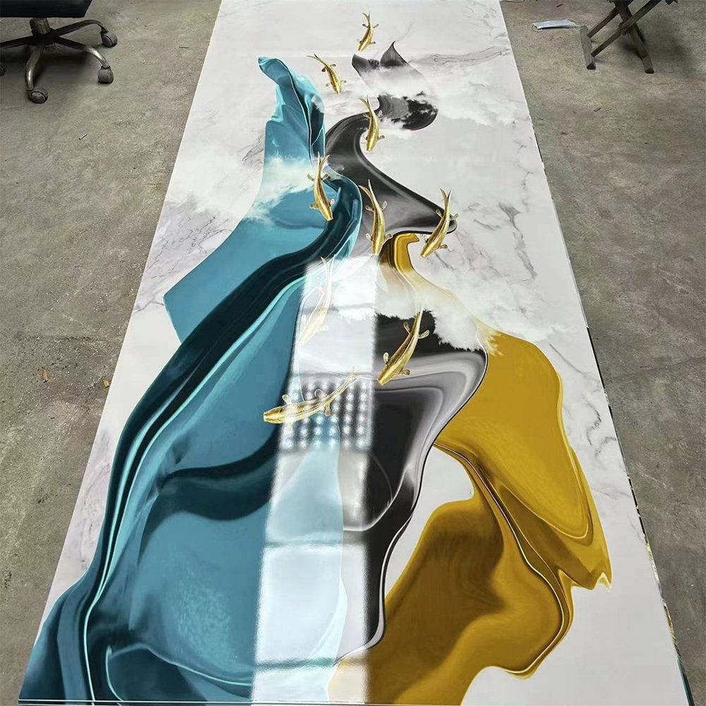 High Glossy Flexible PVC Marble Sheet UV Marble For Indoor Marble Wall Decoration Panel