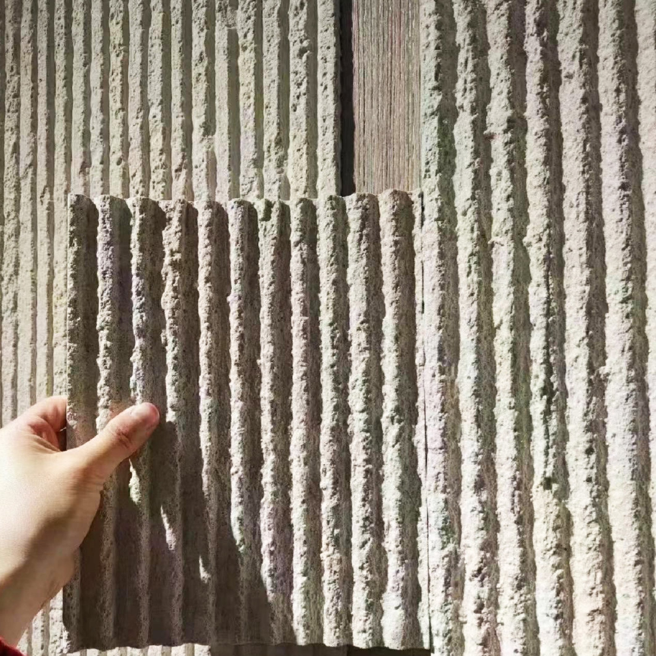 Natural Stone Texture Decoration Wall Panel Tiles Interior Exterior Flexible 300mm Soft MCM Round Line Stone Wall Board
