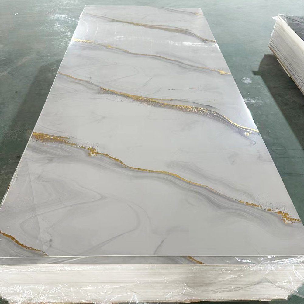 GTCO High Glossy 1220*2440mm PVC Marble Sheet Wall Panels Plastic PVC marble interior UV board with CE ISO for Wall Panel