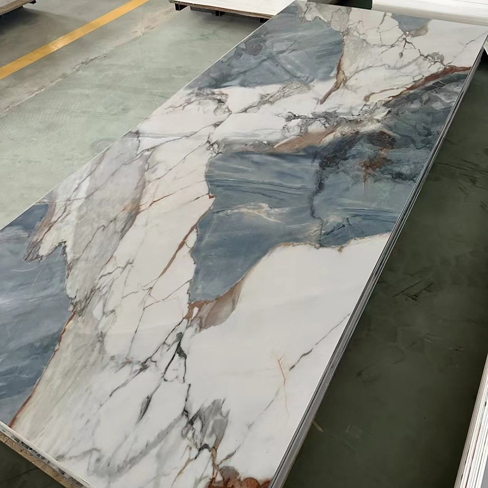 GTCO High Glossy 1220*2440mm PVC Marble Sheet Wall Panels Plastic PVC marble interior UV board with CE ISO for Wall Panel