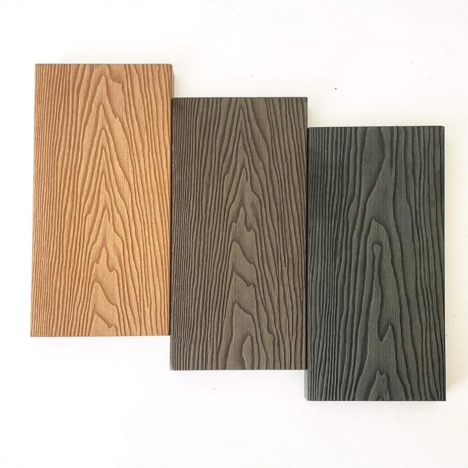 Modern Style Co-Extrusion WPC Composite Deck Flooring Waterproof Square Decking Board for Swimming Pool with Brushed Technics