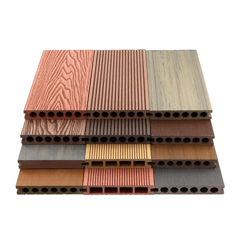 Modern Style Co-Extrusion WPC Composite Deck Flooring Waterproof Square Decking Board for Swimming Pool with Brushed Technics