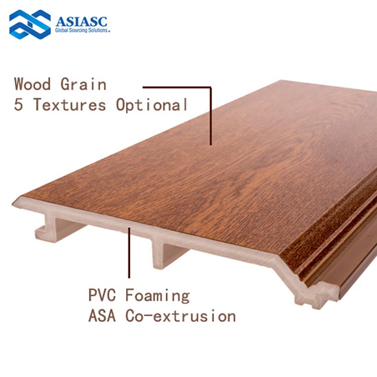 Solid Color Decorative Exterior PVC Wall Panels Co Extrusion Composite Wall Cladding Panels