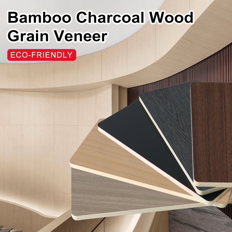 Bamboo charcoal wood veneer Wood grain wall panel other boards PVC Wall panel Interior Decoration background wall