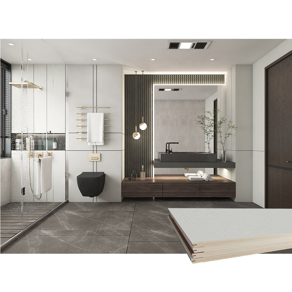 Bathroom luxury matte marble wpc spc pvc wall board panel waterproof fireproof