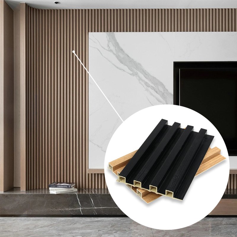 Water Proof Wood Pvc Composite Interior Decorative Wpc Decorative Wall Cladding Fluted Panels Lambrin Wpc Interior
